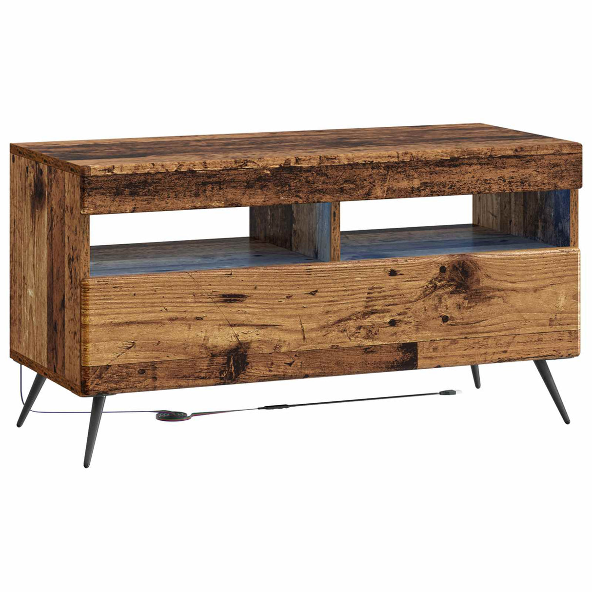 vidaXL LED tv-meubel Wit Bewerkt hout