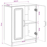vidaXL Badkamer Opbergkast UTRECHT Wit 59,5 x 31 x 77 cm Bewerkt hout