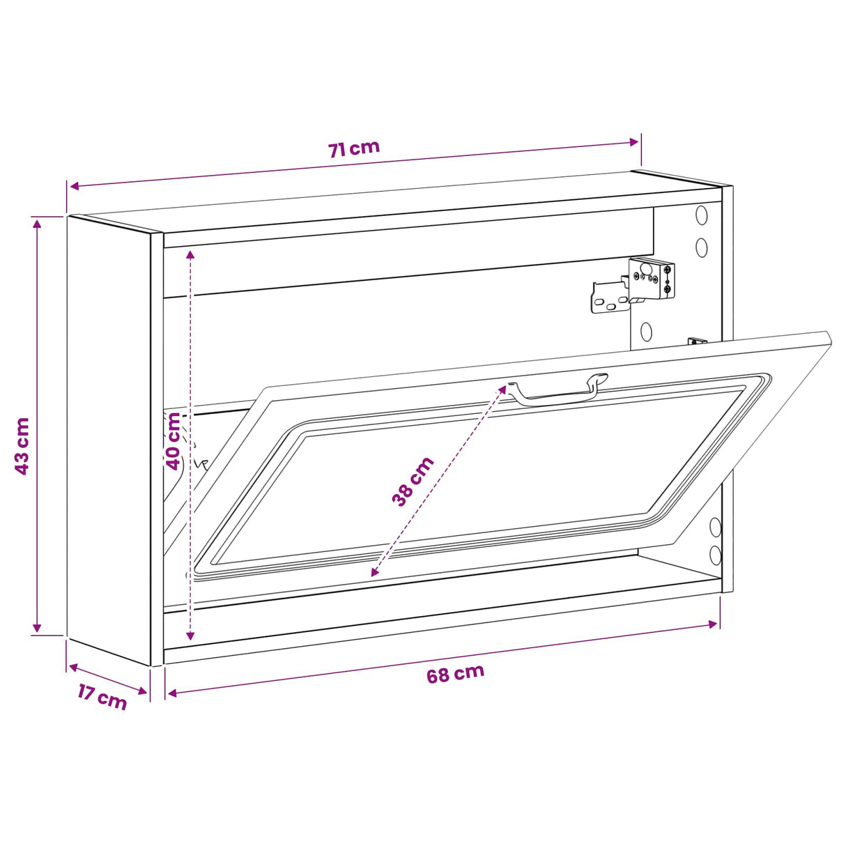 vidaXL Wandgemonteerde Schoenenkast UTRECHT 71 x 17 x 43 cm Wit