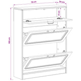 vidaXL Schoenenkast UTRECHT 78 x 24 x 100 cm Bewerkt hout Wit