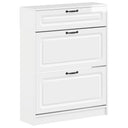 vidaXL Schoenenkast UTRECHT 78 x 24 x 100 cm Bewerkt hout Wit
