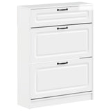 vidaXL Schoenenkast UTRECHT 78 x 24 x 100 cm Bewerkt hout Wit
