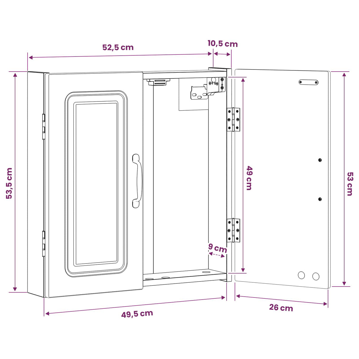 vidaXL Dartbord Kabinet UTRECHT Wit 52,5 x 10,5 x 53,5 cm Bewerkt hout