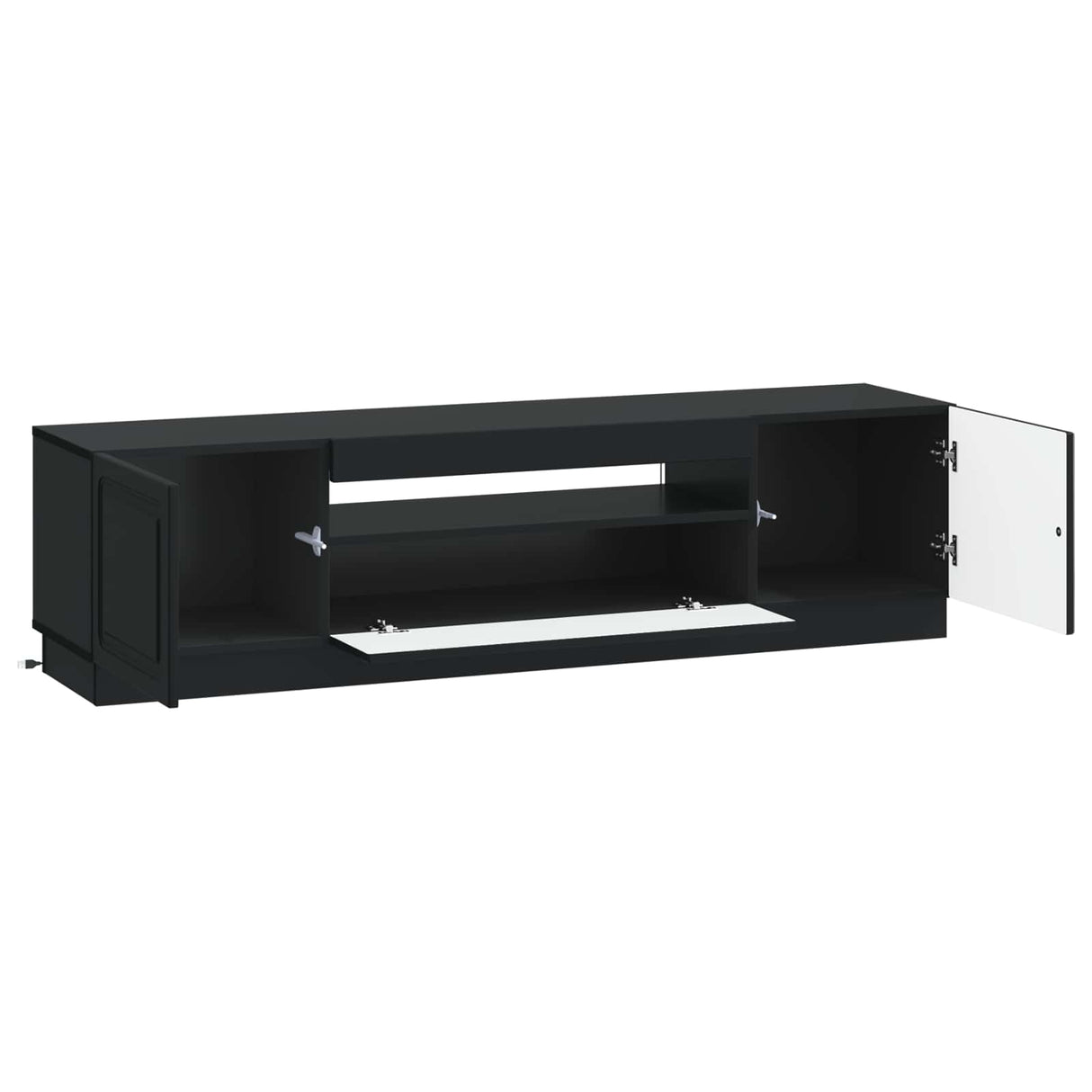 vidaXL LED tv-meubel Wit Bewerkt hout