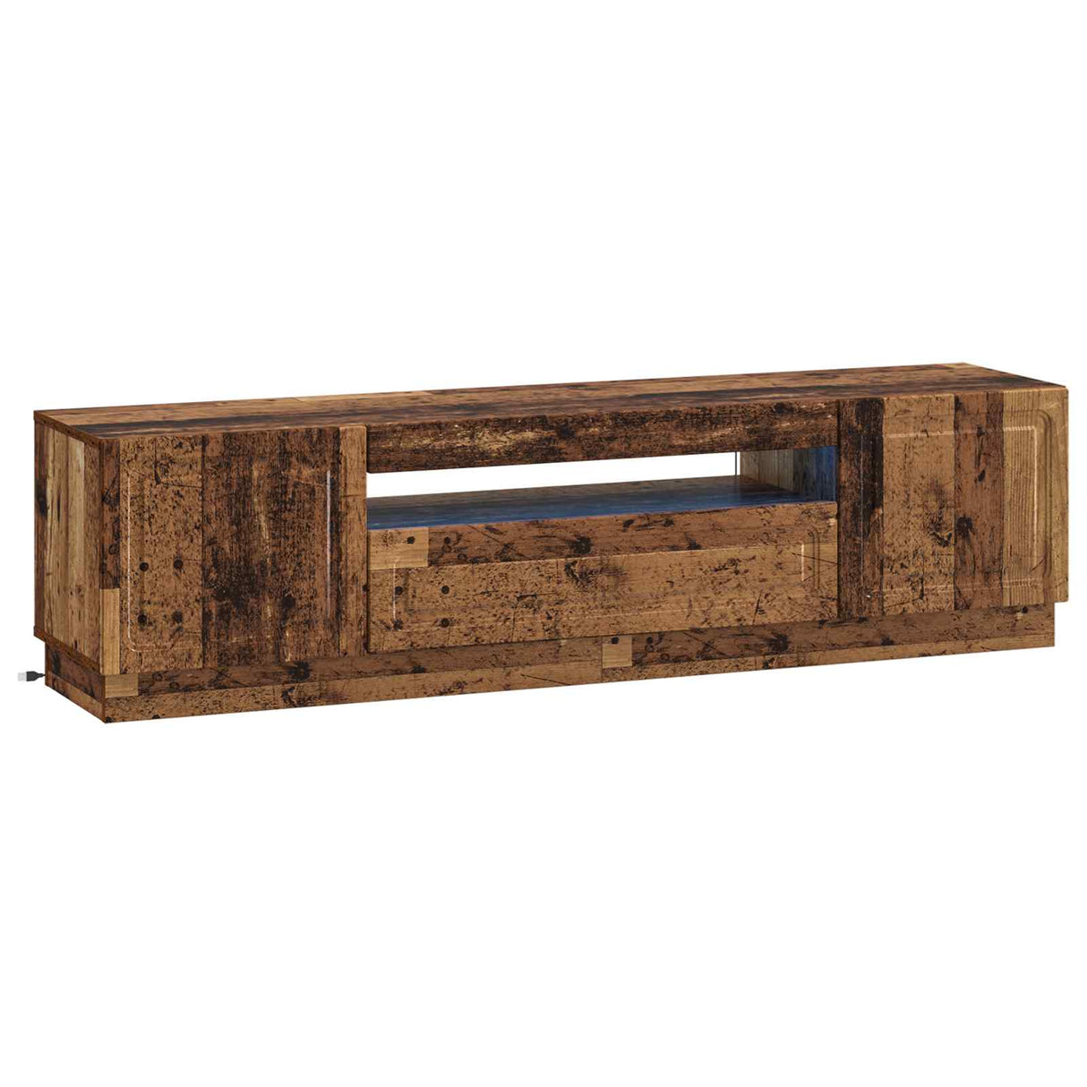 vidaXL LED tv-meubel Wit Bewerkt hout