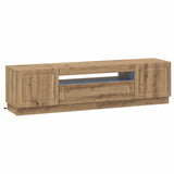 vidaXL LED tv-meubel Wit Bewerkt hout