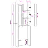 vidaXL Toiletkast UTRECHT Wit 66 x 25,5 x 190 cm Bewerkt hout