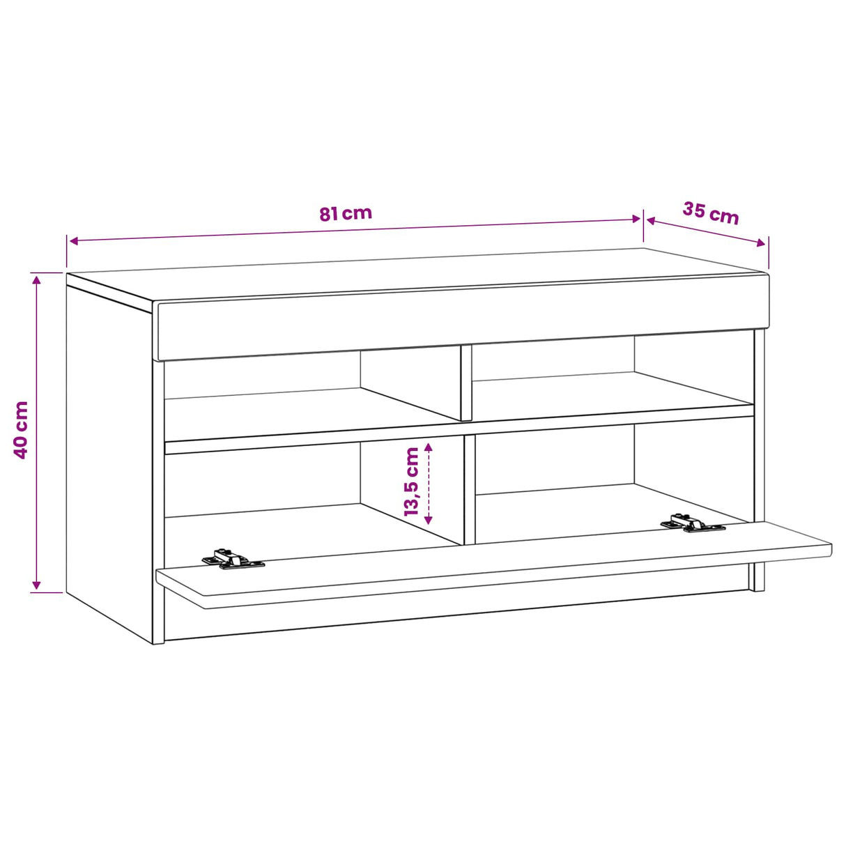 vidaXL LED tv-meubel Wit Bewerkt hout