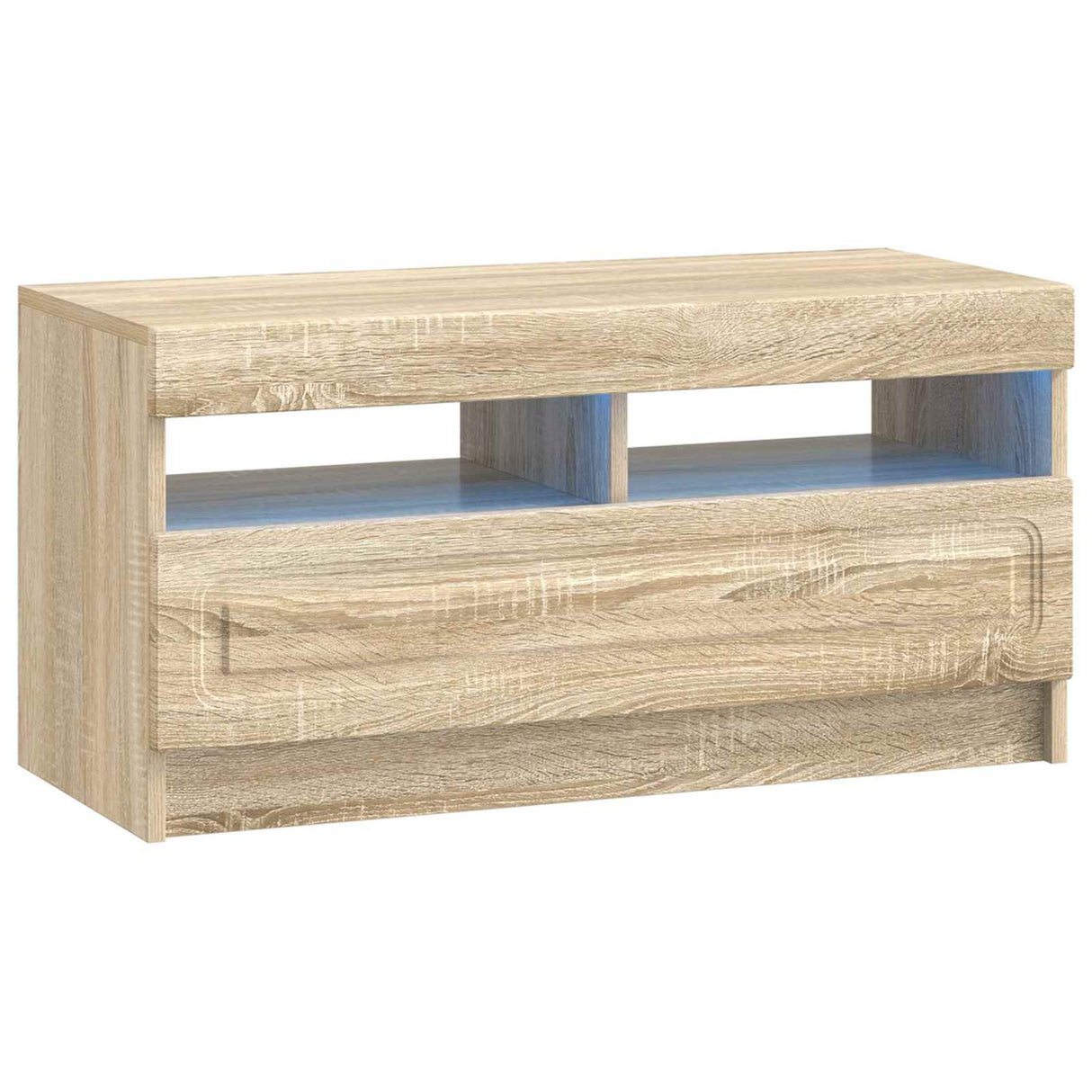 vidaXL LED tv-meubel Wit Bewerkt hout