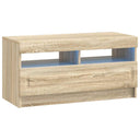 vidaXL LED tv-meubel Wit Bewerkt hout