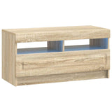 vidaXL LED tv-meubel Wit Bewerkt hout