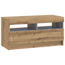 vidaXL LED tv-meubel Wit Bewerkt hout