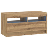 vidaXL LED tv-meubel Wit Bewerkt hout