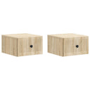 vidaXL Muurbevestigde Nachttafel 2 pcs Sonoma Eiken 33 x 34,5 x 20 cm