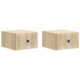 vidaXL Muurbevestigde Nachttafel 2 pcs Sonoma Eiken 33 x 34,5 x 20 cm