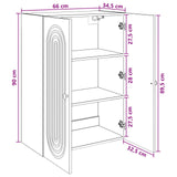 vidaXL Wandkast Wit 66 x 34,5 x 90 cm Bewerkt hout