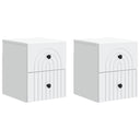 vidaXL Muurbevestigde Nachttafel met lade 2 pcs Wit 33 x 34,5 x 40 cm