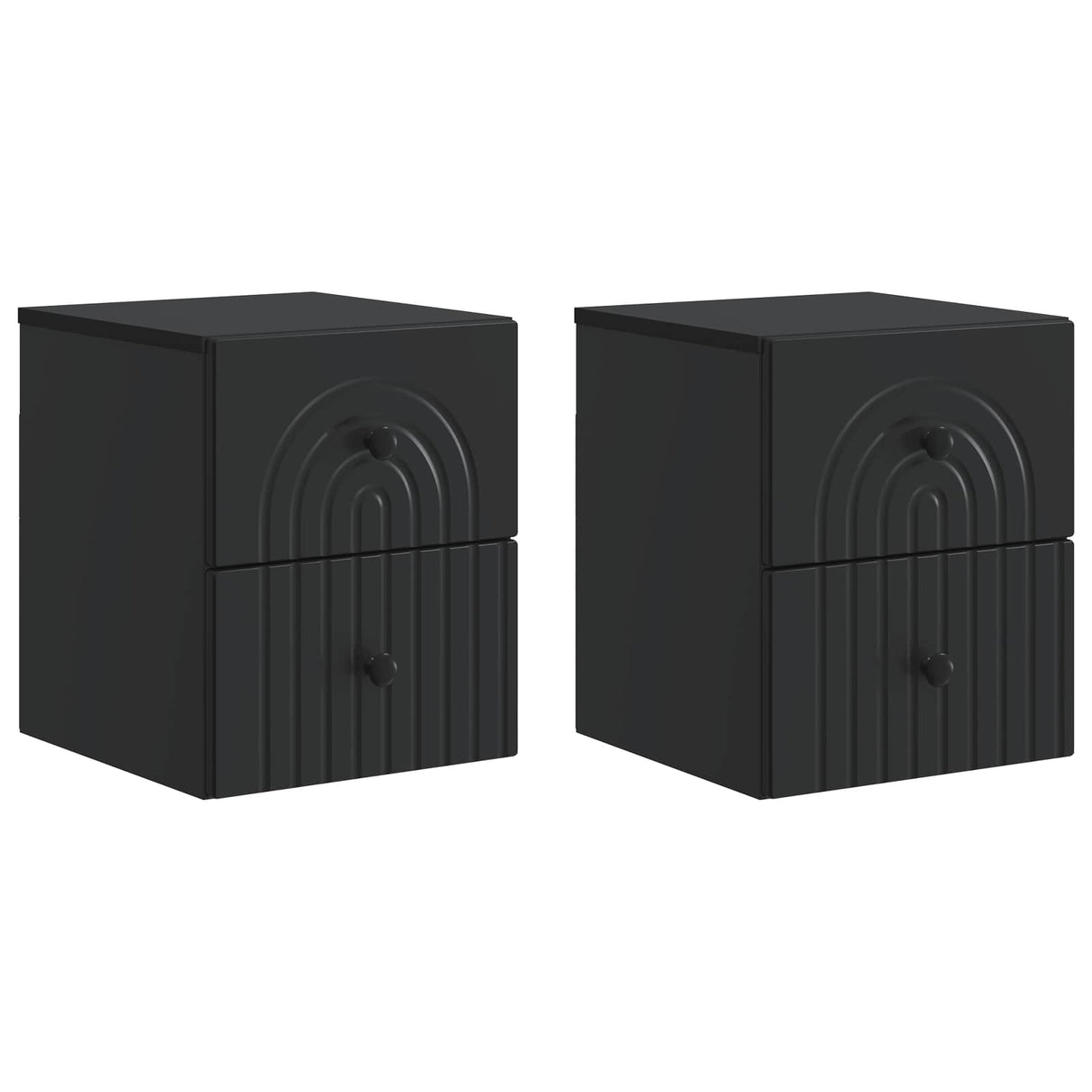 vidaXL Muurbevestigde Nachttafel met lade 2 pcs Wit 33 x 34,5 x 40 cm