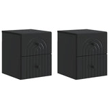 vidaXL Muurbevestigde Nachttafel met lade 2 pcs Wit 33 x 34,5 x 40 cm