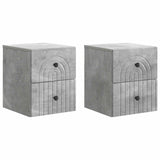 vidaXL Muurbevestigde Nachttafel met lade 2 pcs Wit 33 x 34,5 x 40 cm