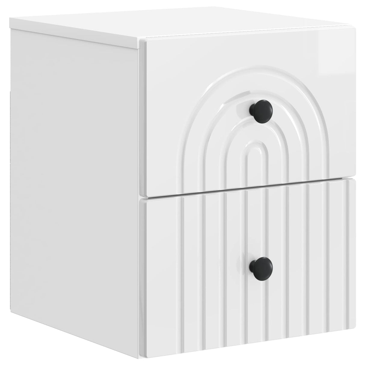 vidaXL Muurbevestigde Nachttafel met lade 2 pcs Wit 33 x 34,5 x 40 cm