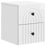 vidaXL Muurbevestigde Nachttafel met lade 2 pcs Wit 33 x 34,5 x 40 cm