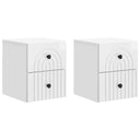 vidaXL Muurbevestigde Nachttafel met lade 2 pcs Wit 33 x 34,5 x 40 cm