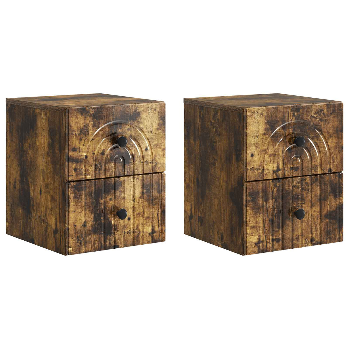 vidaXL Muurbevestigde Nachttafel met lade 2 pcs Wit 33 x 34,5 x 40 cm