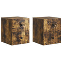 vidaXL Muurbevestigde Nachttafel met lade 2 pcs Wit 33 x 34,5 x 40 cm