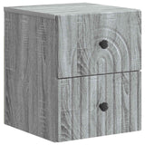 vidaXL Muurbevestigde Nachttafel met lade 2 pcs Wit 33 x 34,5 x 40 cm