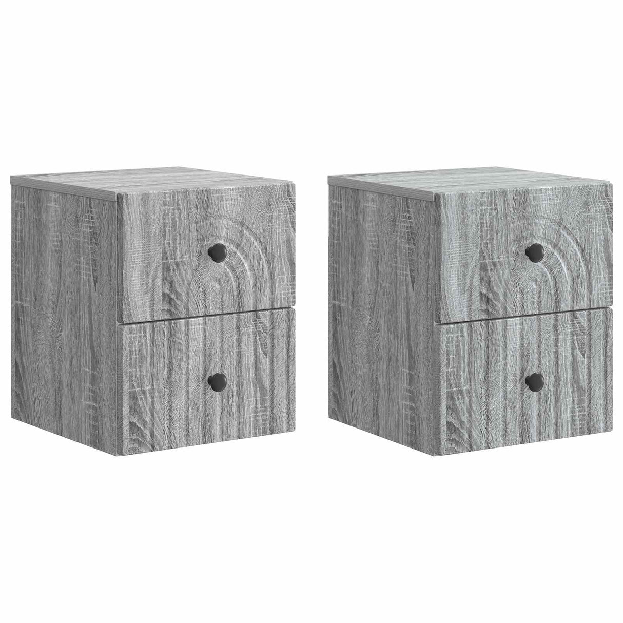 vidaXL Muurbevestigde Nachttafel met lade 2 pcs Wit 33 x 34,5 x 40 cm