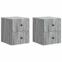 vidaXL Muurbevestigde Nachttafel met lade 2 pcs Wit 33 x 34,5 x 40 cm