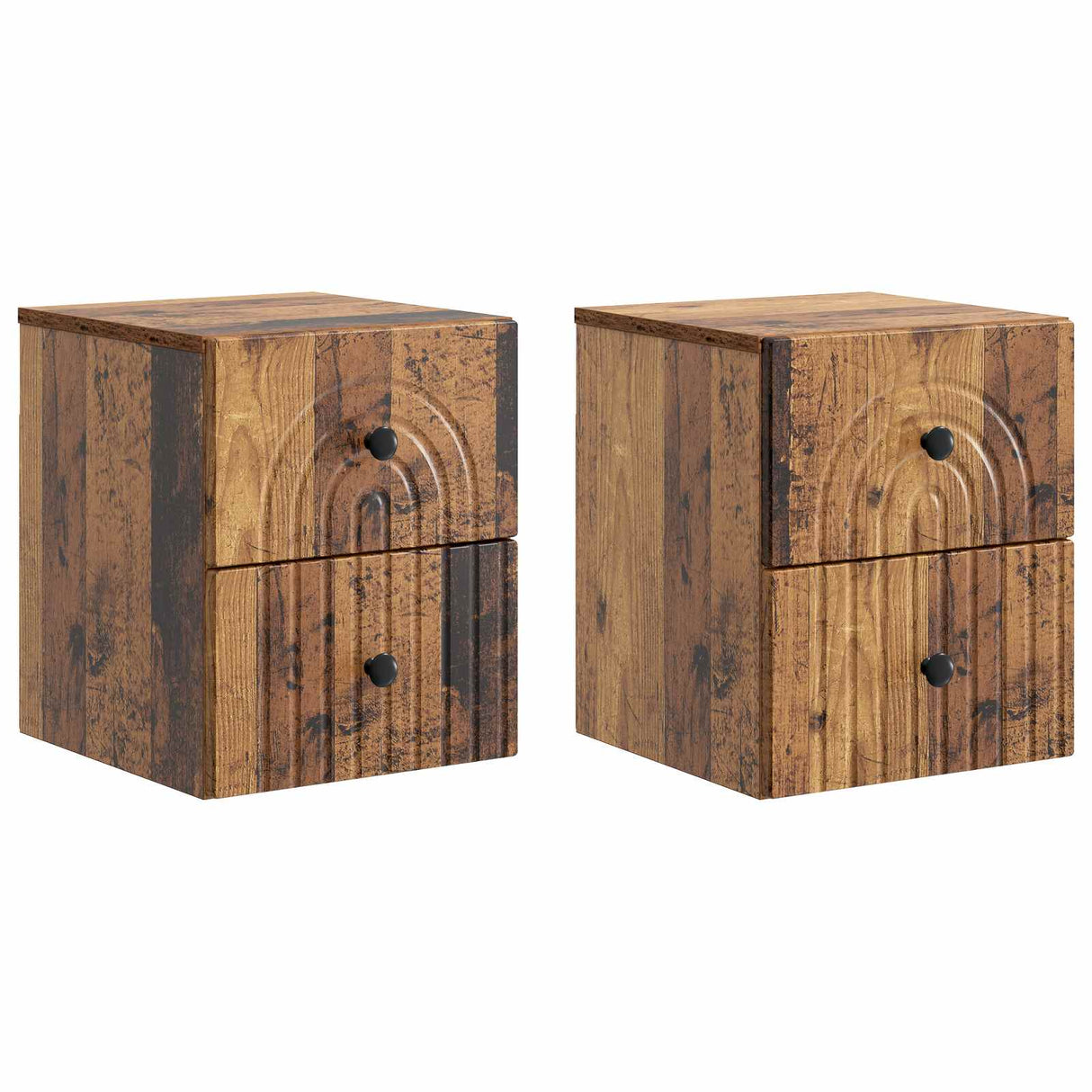 vidaXL Muurbevestigde Nachttafel met lade 2 pcs Wit 33 x 34,5 x 40 cm