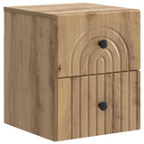 vidaXL Muurbevestigde Nachttafel met lade 2 pcs Wit 33 x 34,5 x 40 cm