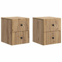 vidaXL Muurbevestigde Nachttafel met lade 2 pcs Wit 33 x 34,5 x 40 cm