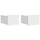 vidaXL Muurbevestigde Nachttafel met lade 2 pcs Wit 33 x 34,5 x 24 cm