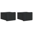 vidaXL Muurbevestigde Nachttafel met lade 2 pcs Wit 33 x 34,5 x 24 cm