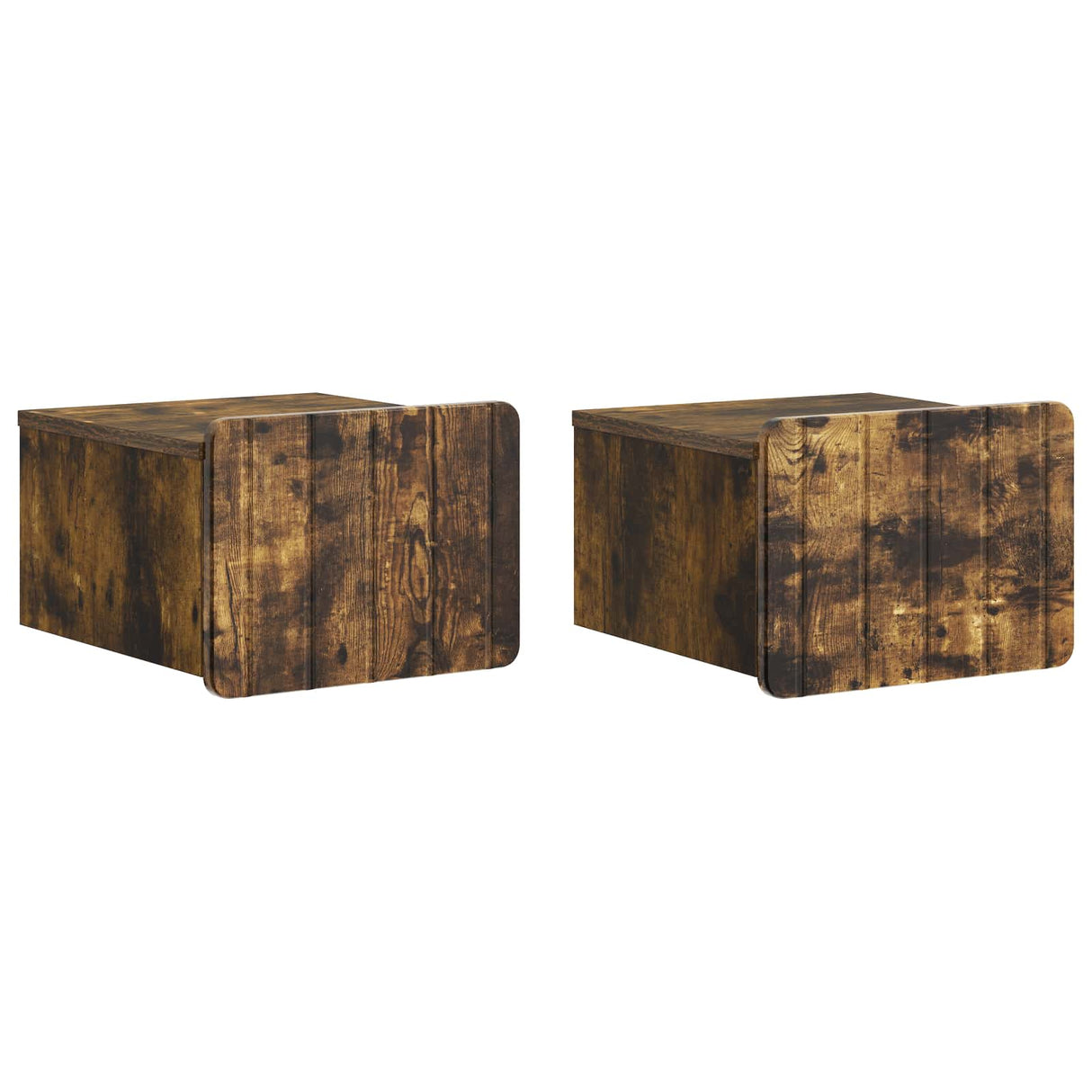 vidaXL Muurbevestigde Nachttafel met lade 2 pcs Wit 33 x 34,5 x 24 cm