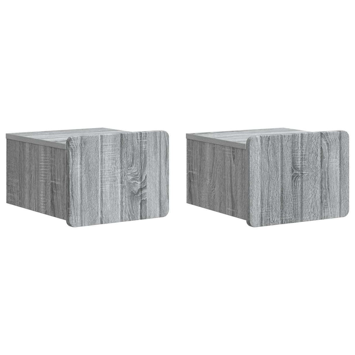 vidaXL Muurbevestigde Nachttafel met lade 2 pcs Wit 33 x 34,5 x 24 cm