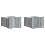 vidaXL Muurbevestigde Nachttafel met lade 2 pcs Wit 33 x 34,5 x 24 cm