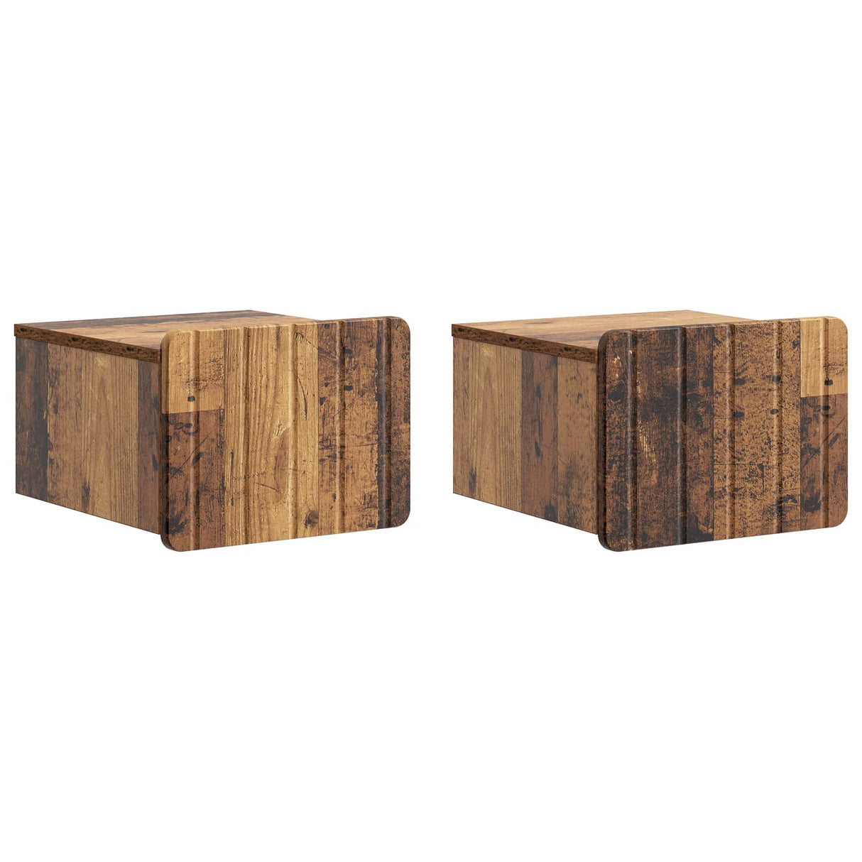 vidaXL Muurbevestigde Nachttafel met lade 2 pcs Wit 33 x 34,5 x 24 cm