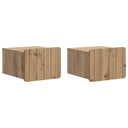 vidaXL Muurbevestigde Nachttafel met lade 2 pcs Wit 33 x 34,5 x 24 cm