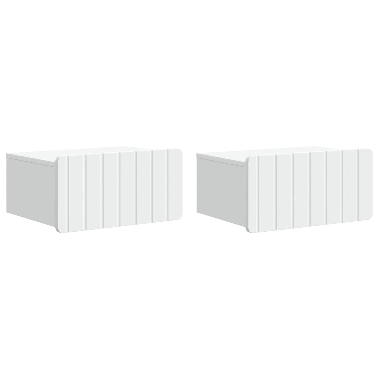 vidaXL Muurbevestigde Nachttafel met lade 2 pcs Wit 49 x 34,5 x 24 cm