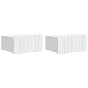 vidaXL Muurbevestigde Nachttafel met lade 2 pcs Wit 49 x 34,5 x 24 cm