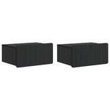 vidaXL Muurbevestigde Nachttafel met lade 2 pcs Wit 49 x 34,5 x 24 cm
