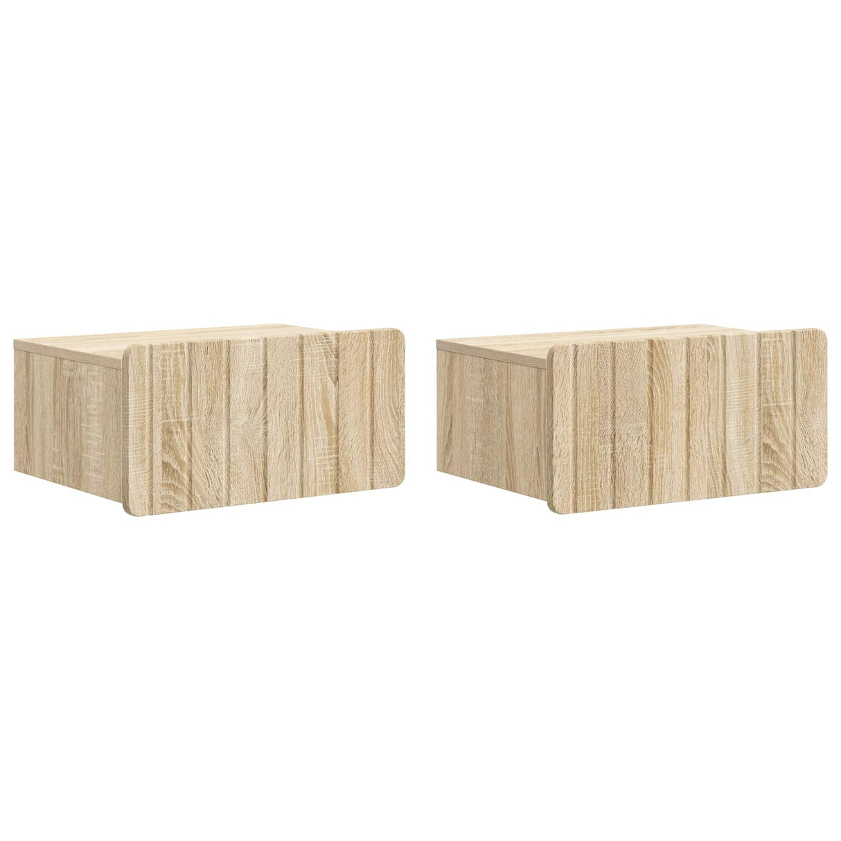 vidaXL Muurbevestigde Nachttafel met lade 2 pcs Wit 49 x 34,5 x 24 cm