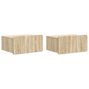 vidaXL Muurbevestigde Nachttafel met lade 2 pcs Wit 49 x 34,5 x 24 cm