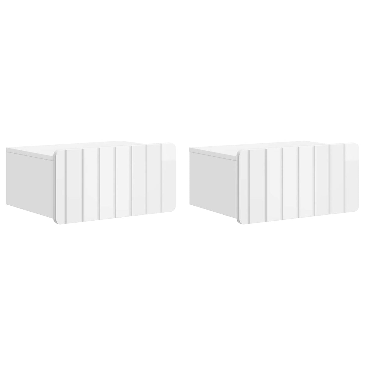 vidaXL Muurbevestigde Nachttafel met lade 2 pcs Wit 49 x 34,5 x 24 cm