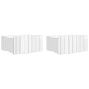 vidaXL Muurbevestigde Nachttafel met lade 2 pcs Wit 49 x 34,5 x 24 cm