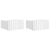 vidaXL Muurbevestigde Nachttafel met lade 2 pcs Wit 49 x 34,5 x 24 cm